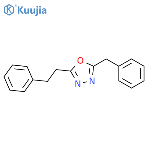 1,3,4-Oxadiazole, 2-(2-phenylethyl)-5-(phenylmethyl)- structure