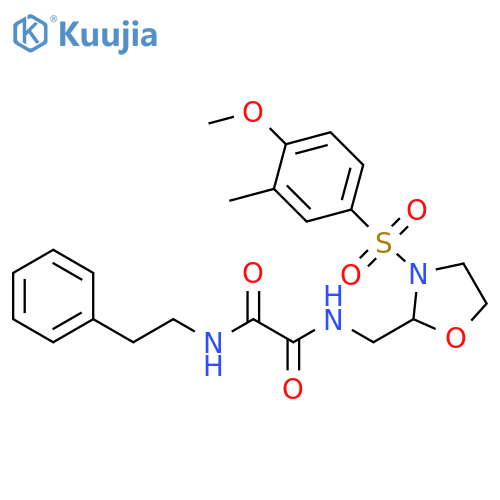 N-{3-(4-methoxy-3-methylbenzenesulfonyl)-1,3-oxazolidin-2-ylmethyl}-N'-(2-phenylethyl)ethanediamide structure