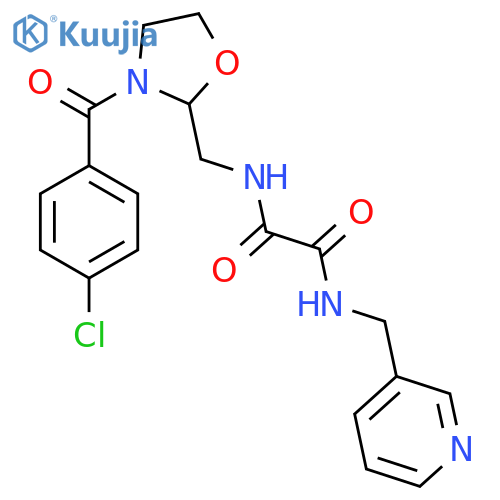 N-{3-(4-chlorobenzoyl)-1,3-oxazolidin-2-ylmethyl}-N'-(pyridin-3-yl)methylethanediamide structure