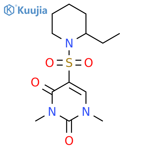 5-(2-ethylpiperidin-1-yl)sulfonyl-1,3-dimethyl-1,2,3,4-tetrahydropyrimidine-2,4-dione structure