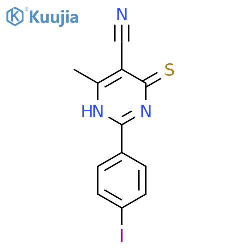 5-Pyrimidinecarbonitrile,1,4-dihydro-2-(4-iodophenyl)-6-methyl-4-thioxo- structure