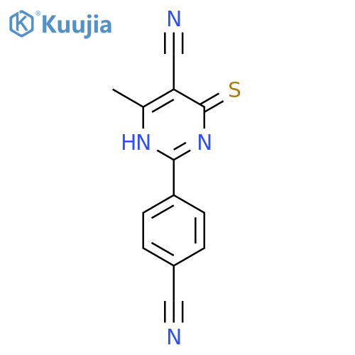5-Pyrimidinecarbonitrile,2-(4-cyanophenyl)-1,4-dihydro-6-methyl-4-thioxo- structure