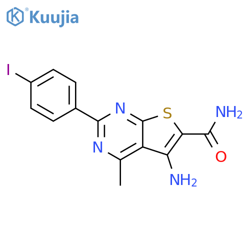 Thieno[2,3-d]pyrimidine-6-carboxamide,5-amino-2-(4-iodophenyl)-4-methyl- structure