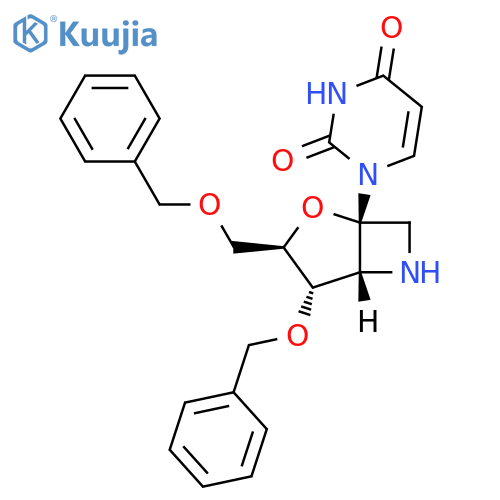 2,4(1H,3H)-Pyrimidinedione,1-[(1R,3R,4S,5R)-4-(phenylmethoxy)-3-[(phenylmethoxy)methyl]-2-oxa-6-azabicyclo[3.2.0]hept-1-yl]- structure