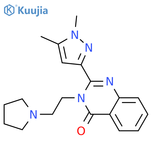 4(3H)-Quinazolinone,2-(1,5-dimethyl-1H-pyrazol-3-yl)-3-[2-(1-pyrrolidinyl)ethyl]- structure