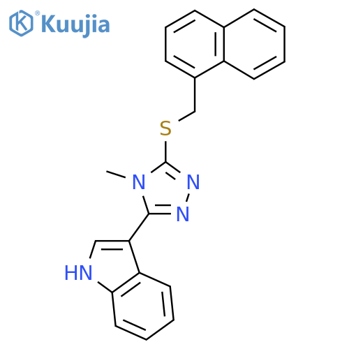3-(4-methyl-5-{(naphthalen-1-yl)methylsulfanyl}-4H-1,2,4-triazol-3-yl)-1H-indole structure