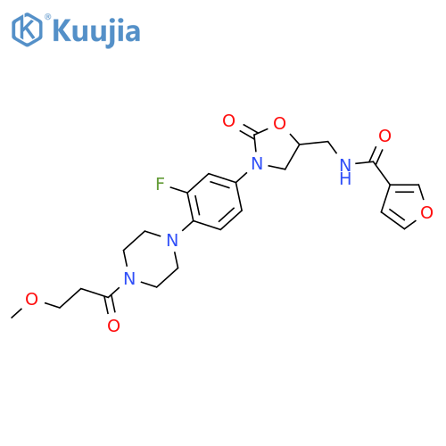 3-Furancarboxamide,N-[[(5S)-3-[3-fluoro-4-[4-(3-methoxy-1-oxopropyl)-1-piperazinyl]phenyl]-2-oxo-5-oxazolidinyl]methyl]- structure