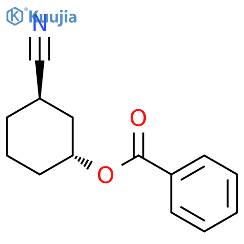 Cyclohexanecarbonitrile, 3-(benzoyloxy)-, (1R,3R)-rel- structure