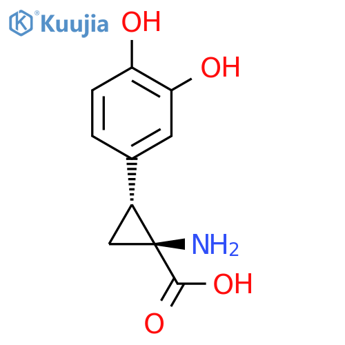 Cyclopropanecarboxylicacid, 1-amino-2-(3,4-dihydroxyphenyl)-, cis- (9CI) structure