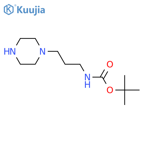 tert-butyl N-(3-piperazin-1-ylpropyl)carbamate structure