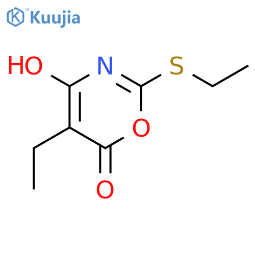 6H-1,3-Oxazin-6-one, 5-ethyl-2-(ethylthio)-4-hydroxy- structure