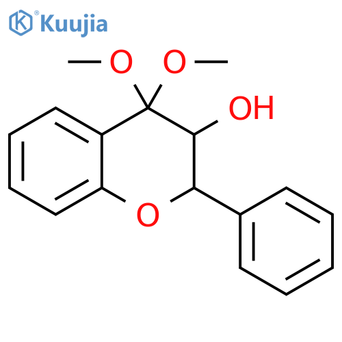 2H-1-Benzopyran-3-ol, 3,4-dihydro-4,4-dimethoxy-2-phenyl- structure