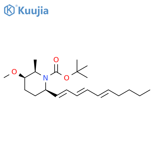 1-Piperidinecarboxylic acid,6-(1E,3E,5E)-1,3,5-decatrienyl-3-methoxy-2-methyl-, 1,1-dimethylethylester, (2R,3R,6R)- structure