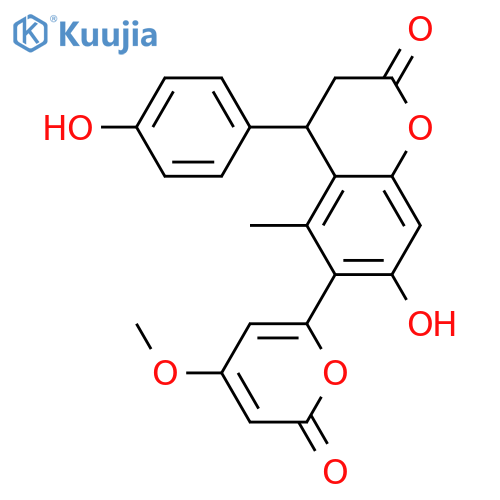 3,4-Dihydro-7-hydroxy-4-(4-hydroxyphenyl)-6-(4-methoxy-2-oxo-2H-pyran-6-yl)-5-methyl-2H-1-benzopyran-2-one structure