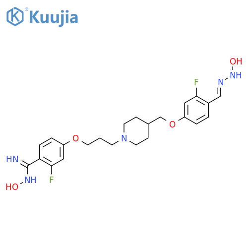 Benzenecarboximidamide,2-fluoro-4-[3-[4-[[3-fluoro-4-[(hydroxyamino)iminomethyl]phenoxy]methyl]-1-piperidinyl]propoxy]-N-hydroxy- structure