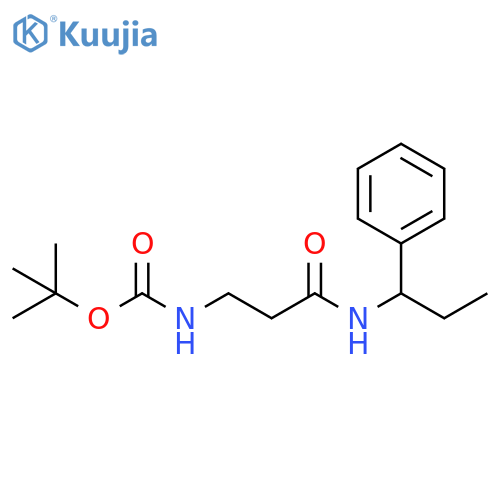 Carbamic acid, [3-oxo-3-[(1-phenylpropyl)amino]propyl]-,1,1-dimethylethyl ester structure