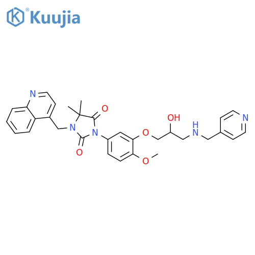 2,4-Imidazolidinedione,3-[3-[2-hydroxy-3-[(4-pyridinylmethyl)amino]propoxy]-4-methoxyphenyl]-5,5-dimethyl-1-(4-quinolinylmethyl)- structure
