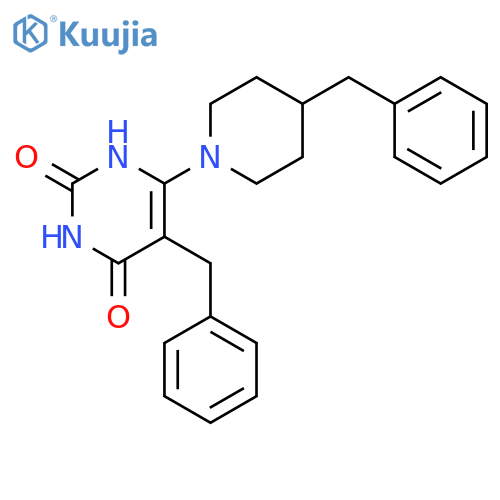 2,4(1H,3H)-Pyrimidinedione,5-(phenylmethyl)-6-[4-(phenylmethyl)-1-piperidinyl]- structure