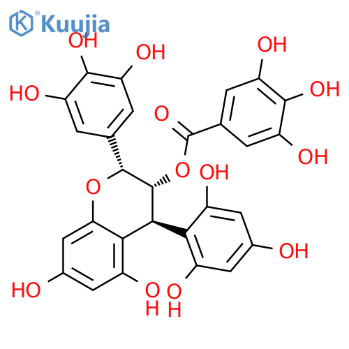 Benzoic acid, 3,4,5-trihydroxy-,(2R,3R,4S)-3,4-dihydro-5,7-dihydroxy-4-(2,4,6-trihydroxyphenyl)-2-(3,4,5-trihydroxyphenyl)-2H-1-benzopyran-3-yl ester structure