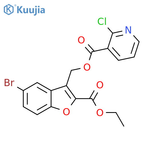 [5-Bromo-2-(ethoxycarbonyl)-3-benzofuranyl]methyl 2-chloro-3-pyridinecarboxylate structure