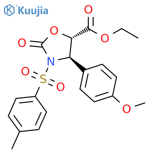 5-Oxazolidinecarboxylic acid,4-(4-methoxyphenyl)-3-[(4-methylphenyl)sulfonyl]-2-oxo-, ethyl ester,(4R,5S)-rel- structure