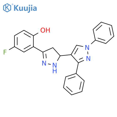 Phenol, 2-(4',5'-dihydro-1,3-diphenyl[4,5'-bi-1H-pyrazol]-3'-yl)-4-fluoro- structure