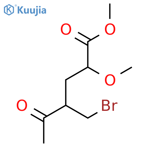 Hexanoic acid, 4-(bromomethyl)-2-methoxy-5-oxo-, methyl ester structure