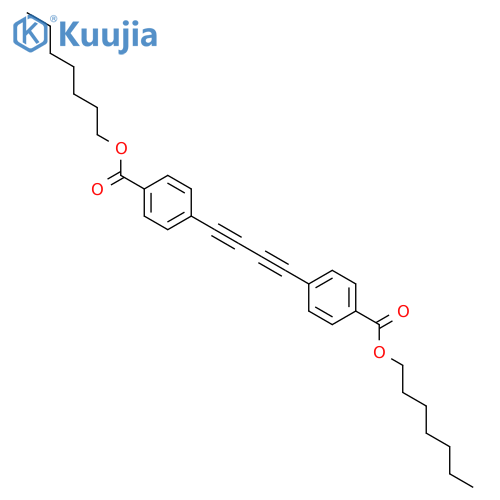 Benzoic acid, 4,4'-(1,3-butadiyne-1,4-diyl)bis-, diheptyl ester structure