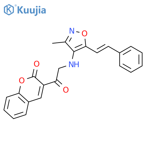 2H-1-Benzopyran-2-one,3-[[[3-methyl-5-(2-phenylethenyl)-4-isoxazolyl]amino]acetyl]- structure