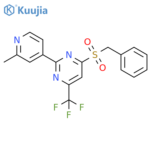 Pyrimidine,2-(2-methyl-4-pyridinyl)-4-[(phenylmethyl)sulfonyl]-6-(trifluoromethyl)- structure