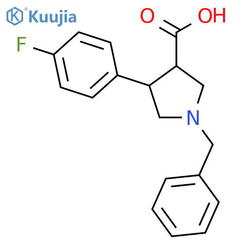 3-Pyrrolidinecarboxylicacid, 4-(4-fluorophenyl)-1-(phenylmethyl)- structure