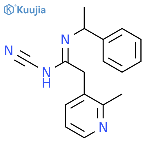 3-Pyridineethanimidamide, N-cyano-2-methyl-N'-[(1R)-1-phenylethyl]- structure