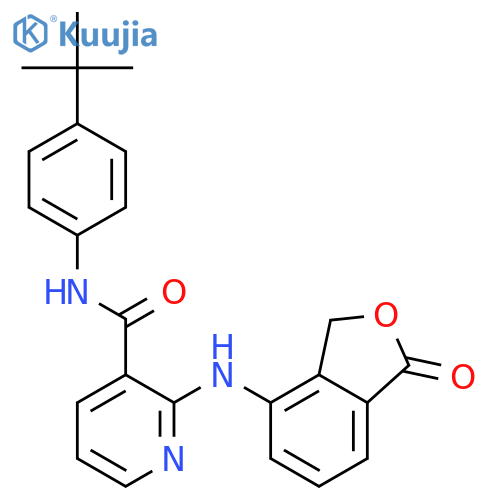 3-Pyridinecarboxamide,2-[(1,3-dihydro-1-oxo-4-isobenzofuranyl)amino]-N-[4-(1,1-dimethylethyl)phenyl]- structure