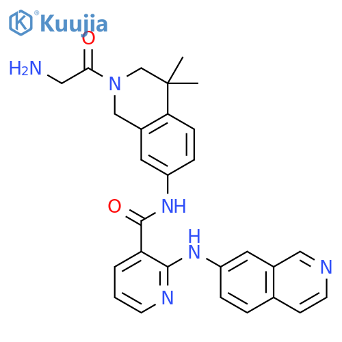 3-Pyridinecarboxamide,N-[2-(aminoacetyl)-1,2,3,4-tetrahydro-4,4-dimethyl-7-isoquinolinyl]-2-(7-isoquinolinylamino)- structure