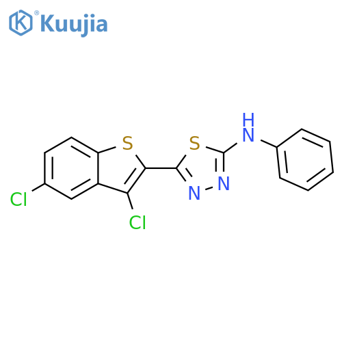1,3,4-Thiadiazol-2-amine, 5-(3,5-dichlorobenzo[b]thien-2-yl)-N-phenyl- structure