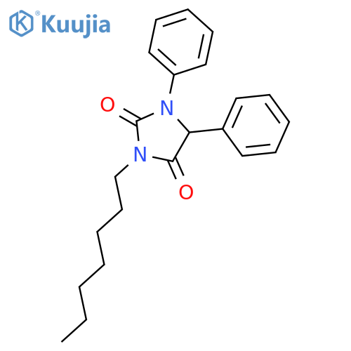 2,4-Imidazolidinedione, 3-heptyl-1,5-diphenyl- structure