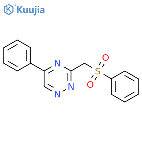 1,2,4-Triazine, 5-phenyl-3-[(phenylsulfonyl)methyl]- structure