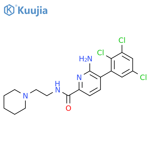 2-Pyridinecarboxamide,6-amino-N-[2-(1-piperidinyl)ethyl]-5-(2,3,5-trichlorophenyl)- structure