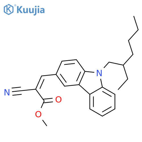 2-Propenoic acid, 2-cyano-3-[9-(2-ethylhexyl)-9H-carbazol-3-yl]-, methylester structure