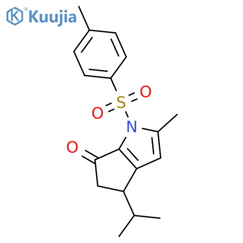 Cyclopenta[b]pyrrol-6(1H)-one,4,5-dihydro-2-methyl-4-(1-methylethyl)-1-[(4-methylphenyl)sulfonyl]- structure