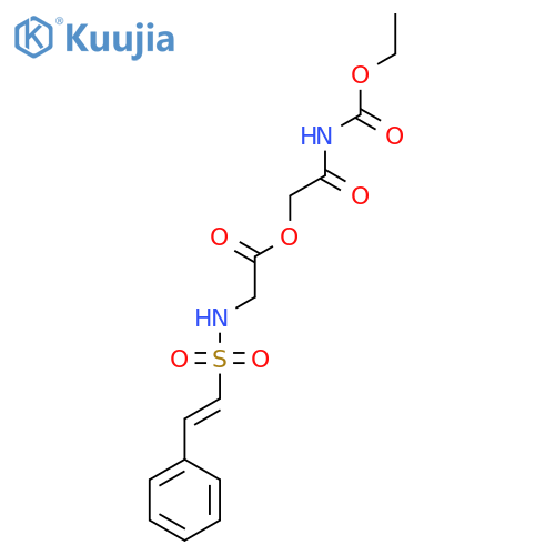 2-[(Ethoxycarbonyl)amino]-2-oxoethyl 2-(2-phenylethenesulfonamido)acetate structure