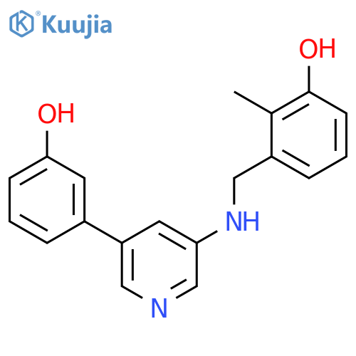 Phenol, 3-[[[5-(3-hydroxyphenyl)-3-pyridinyl]amino]methyl]-2-methyl- structure