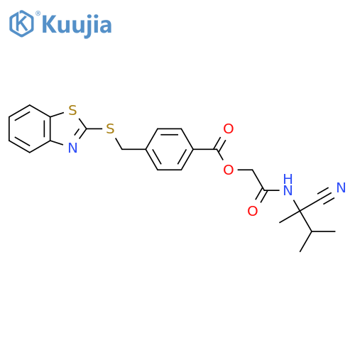 [(1-Cyano-1,2-dimethylpropyl)carbamoyl]methyl 4-[(1,3-benzothiazol-2-ylsulfanyl)methyl]benzoate structure