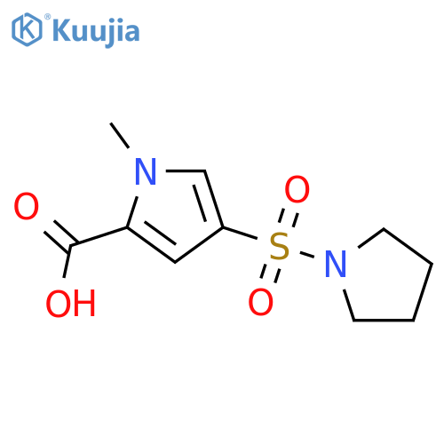 1-Methyl-4-(pyrrolidine-1-sulfonyl)-1H-pyrrole-2-carboxylic Acid structure