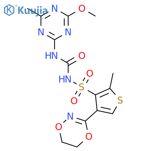 3-Thiophenesulfonamide,4-(5,6-dihydro-1,4,2-dioxazin-3-yl)-N-[[(4-methoxy-6-methyl-1,3,5-triazin-2-yl)amino]carbonyl]-2-methyl- structure