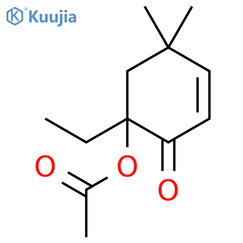 2-CYCLOHEXEN-1-ONE, 6-(ACETYLOXY)-6-ETHYL-4,4-DIMETHYL-, (-)- structure