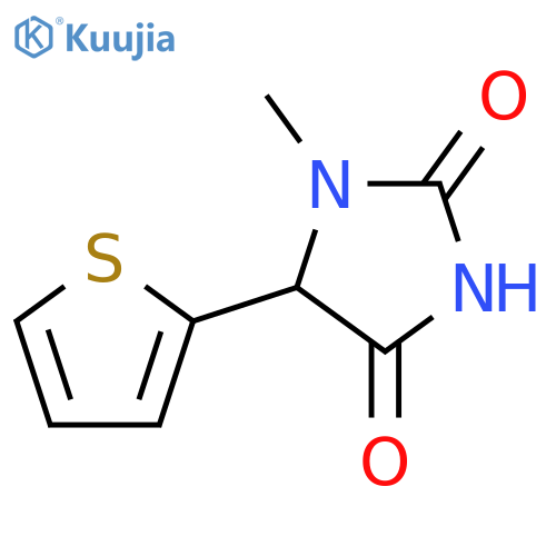 1-Methyl-5-(2-thienyl)imidazolidine-2,4-dione structure