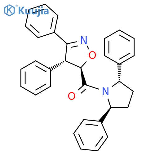Pyrrolidine,1-[[(4R,5R)-4,5-dihydro-3,4-diphenyl-5-isoxazolyl]carbonyl]-2,5-diphenyl-, (2S,5S)- structure