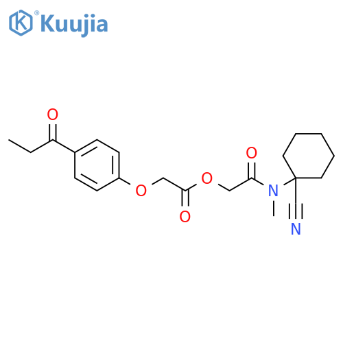 2-[(1-Cyanocyclohexyl)methylamino]-2-oxoethyl 2-[4-(1-oxopropyl)phenoxy]acetate structure