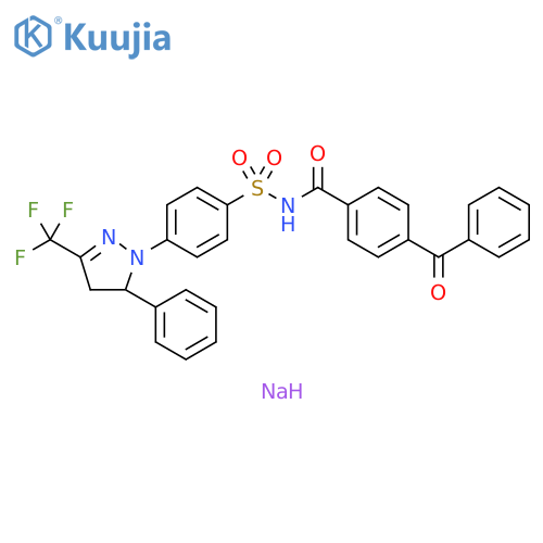 Benzamide,4-benzoyl-N-[[4-[4,5-dihydro-5-phenyl-3-(trifluoromethyl)-1H-pyrazol-1-yl]phenyl]sulfonyl]-, sodium salt structure